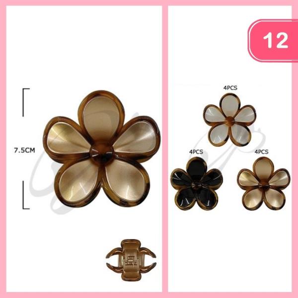 FLOWER HAIR CLAW CLIP (12 UNITS)