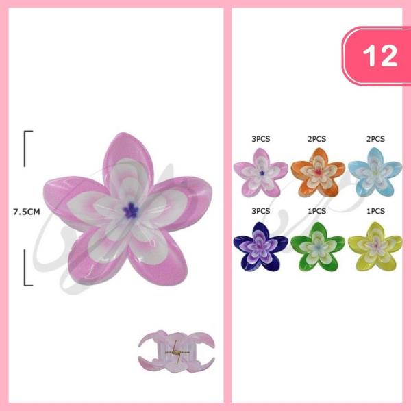 FLOWER HAIR CLAW CLIP (12 UNITS)