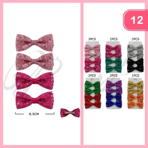SEQUINS HAIR BOW (12 UNITS)