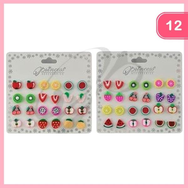 FRUIT POST EARRINGS (12 UNITS)