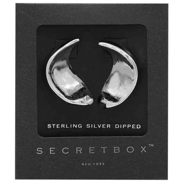 SECRET BOX 14K GOLD DIPPED CURVE METAL EARRING