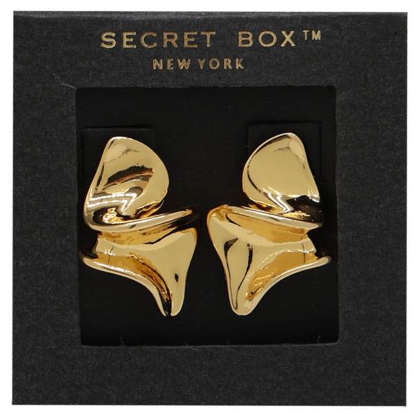SECRET BOX 14K GOLD DIPPED ORGANIC SHAPE EARRING