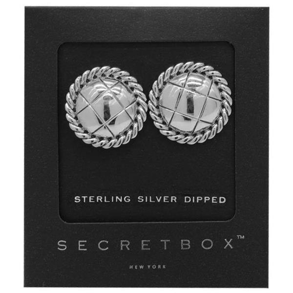 SECRET BOX 14K GOLD DIPPED DOME BUTTON EARRING