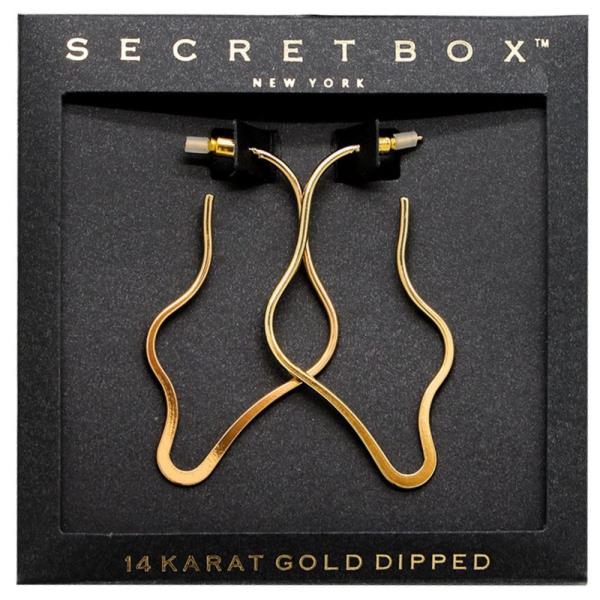 SECRET BOX 14K GOLD DIPPED FLOW HOOP EARRING