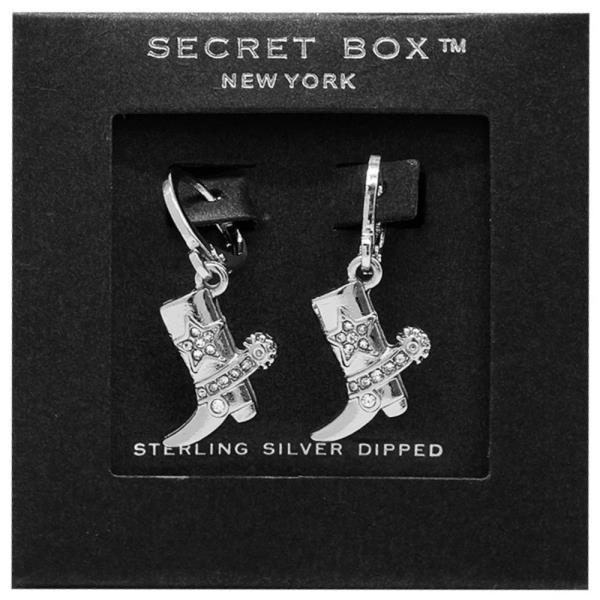 SECRET BOX 14K GOLD DIPPED WESTERN BOOT EARRING