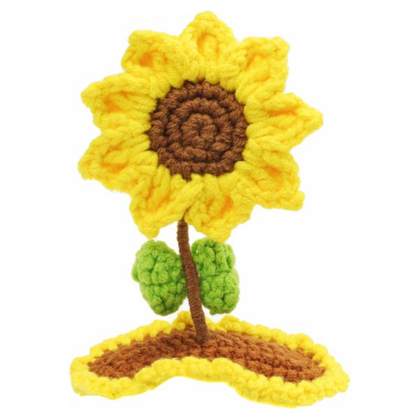 SUNFLOWER CROCHET KNIT SNAP HAIR PIN