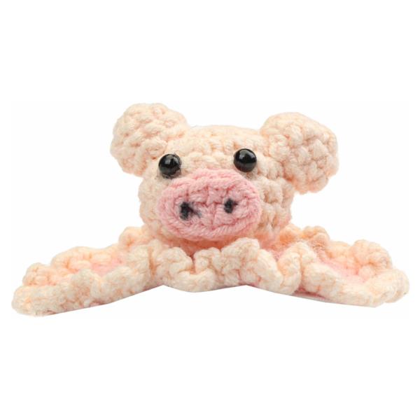 PIGGY CROCHET KNIT SNAP HAIR PIN
