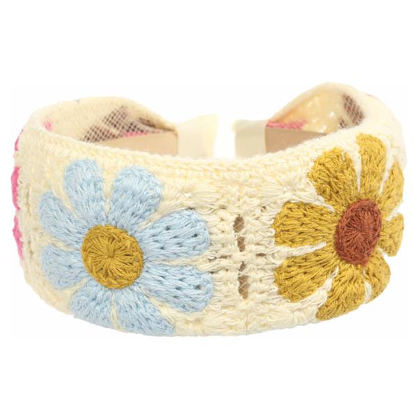 FLOWER CROCHET KNIT HEADBAND