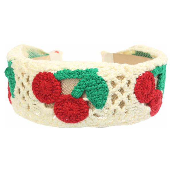 CHERRY CROCHET KNIT HEADBAND