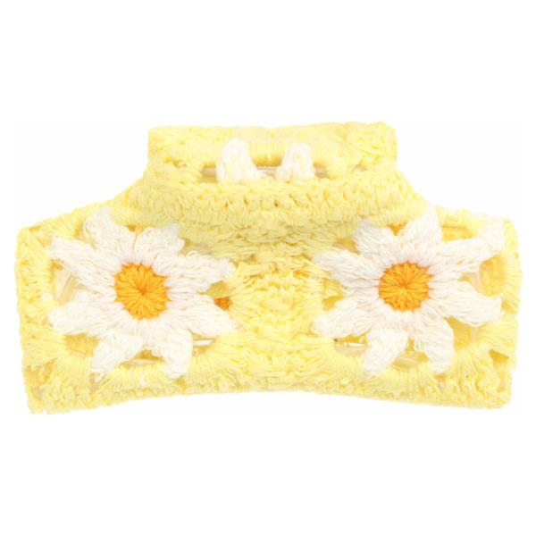 DAISY CROCHET KNIT HAIR CLAW CLIP