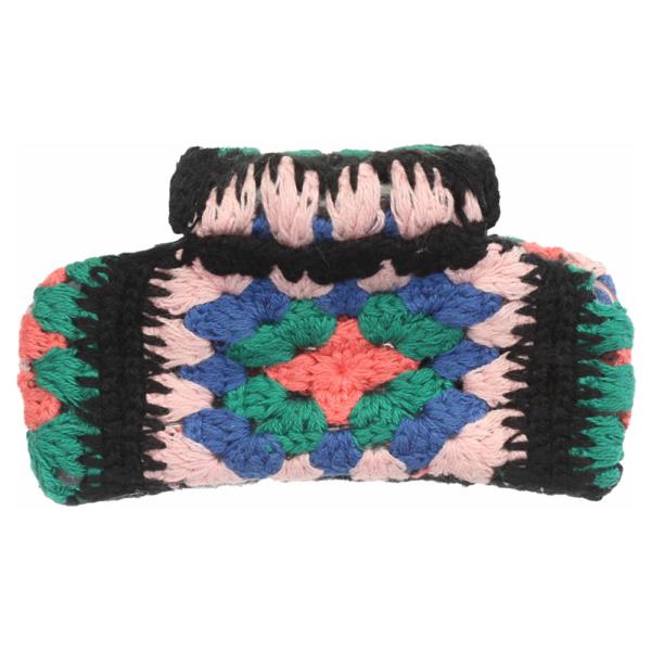 BOHO CROCHET KNIT HAIR CLAW CLIP