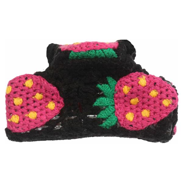 CROCHET KNIT STRAWBERRIES HAIR CLAW CLIP
