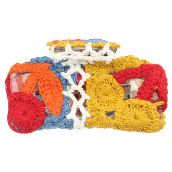 CROCHET KNIT CHERRY HAIR CLAW CLIP