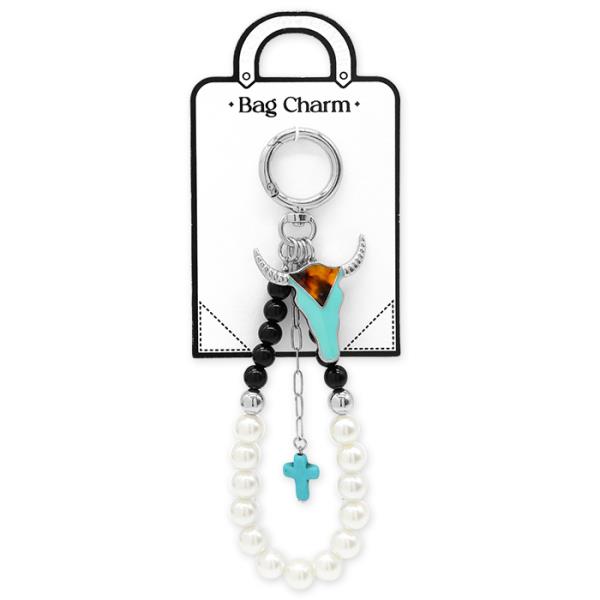 SECRET BOX CATTLE CHARM PEARL BEAD BAG CHARM KEYCHAIN
