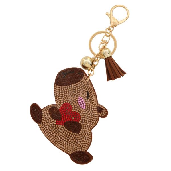 HEART ANIMAL RHINESTONE KEYCHAIN