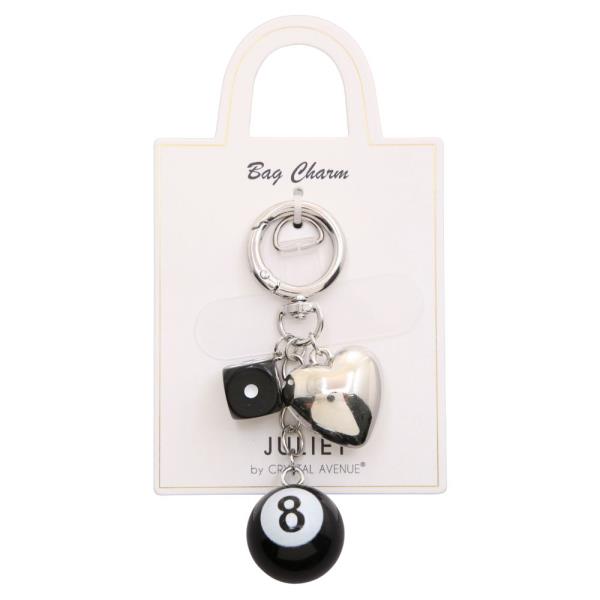 EIGHT BALL HEART BAG CHARM