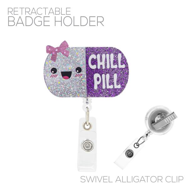 CHILL PILL RETRACTABLE BADGE HOLDER