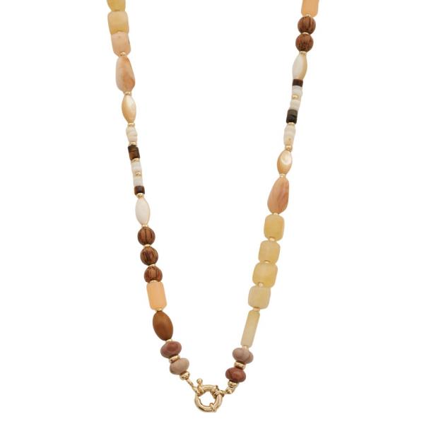MIXED BEAD TOGGLE CLASP NECKLACE