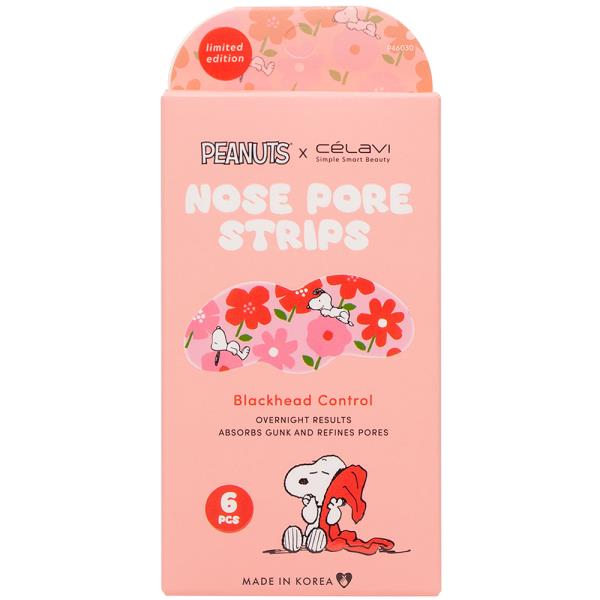 CELAVI X PEANUTS 6PCS NOSE PORE STRIPS