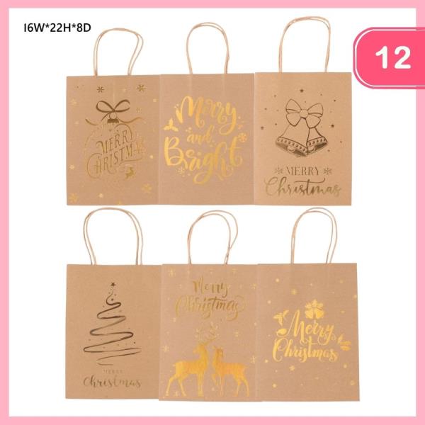 CHRISTMAS GIFT BAGS (12 UNITS)