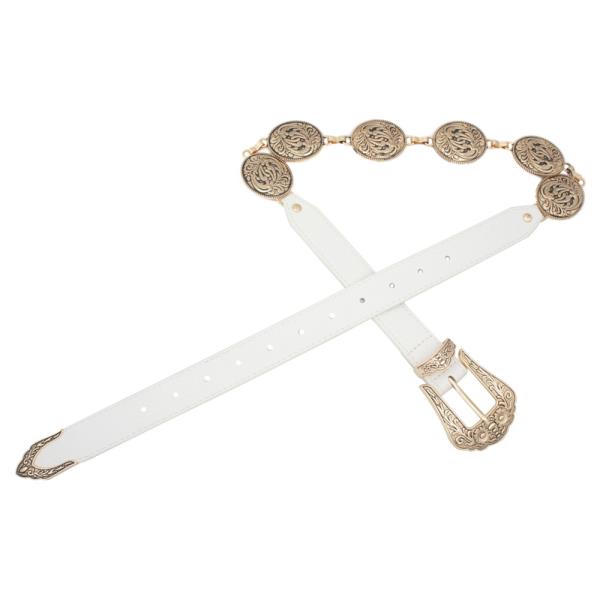 FLORAL VINE SWIRL CONCHO LINK WESTERN BELT