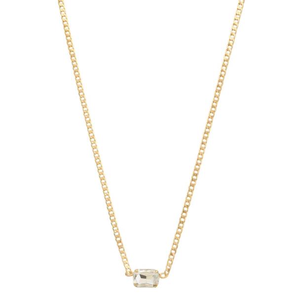 SODAJO CRYSTAL PENDANT GOLD DIPPED NECKLACE