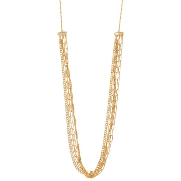 SODAJO MULTI LINK LAYERED GOLD DIPPED NECKLACE
