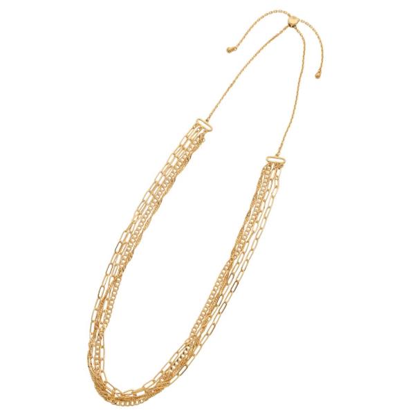 SODAJO MULTI LINK LAYERED GOLD DIPPED NECKLACE
