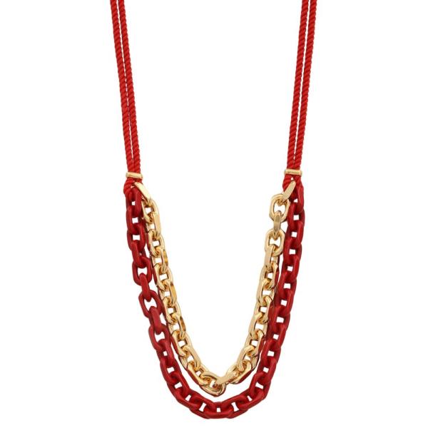 SODAJO COLOR CIRCLE LINK LAYERED NECKLACE
