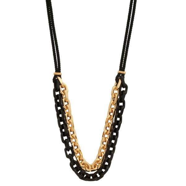 SODAJO COLOR CIRCLE LINK LAYERED NECKLACE