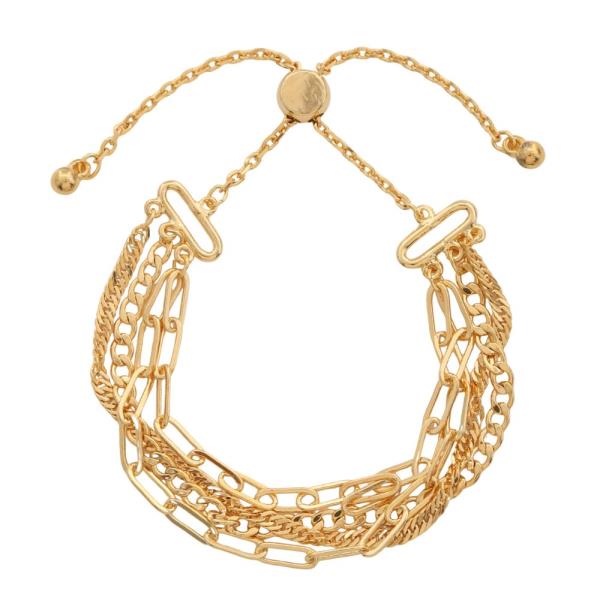 SODAJO CHAIN LINK LAYERED GOLD DIPPED BRACELET