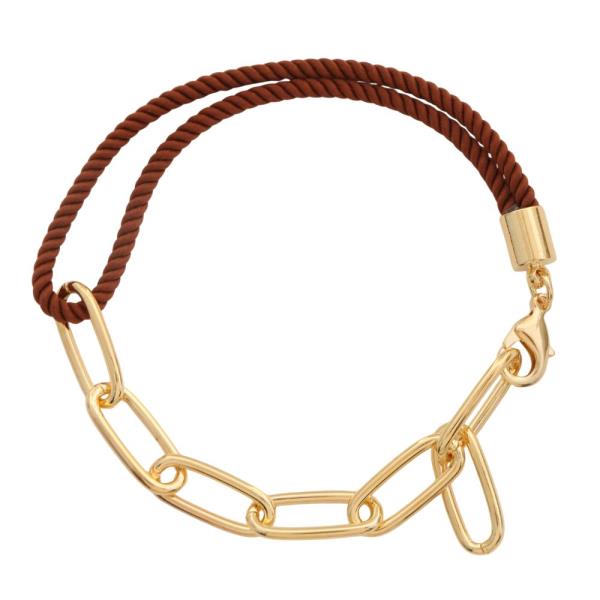 SODAJO ROPE LINK OVAL LINK GOLD DIPPED BRACELET