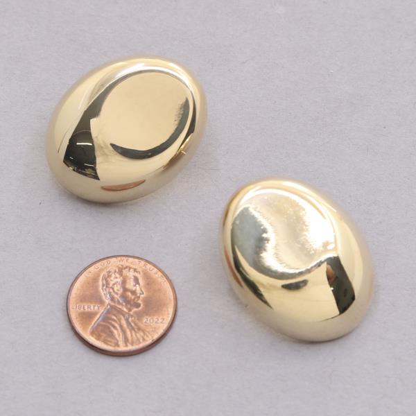SODAJO OVAL METAL GOLD DIPPED EARRING