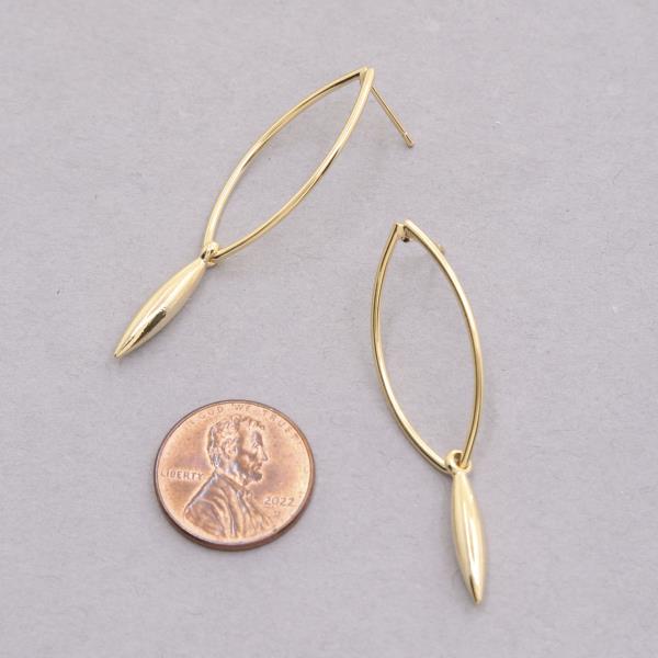 SODAJO POINTED OVAL GOLD DIPPED EARRING