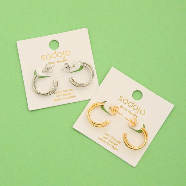 SODAJO GOLD DIPPED C HOOP EARRING