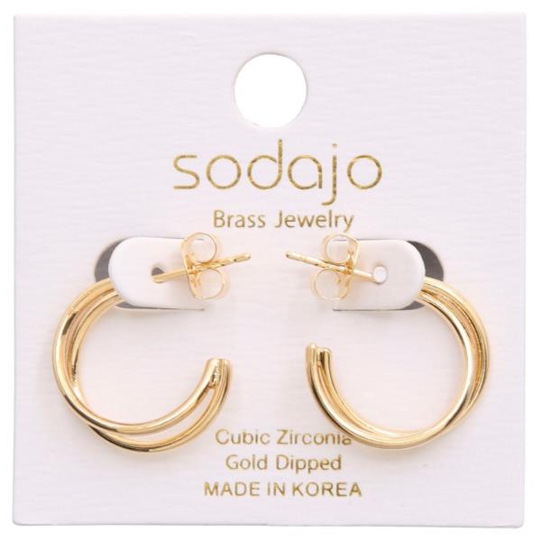 SODAJO GOLD DIPPED C HOOP EARRING