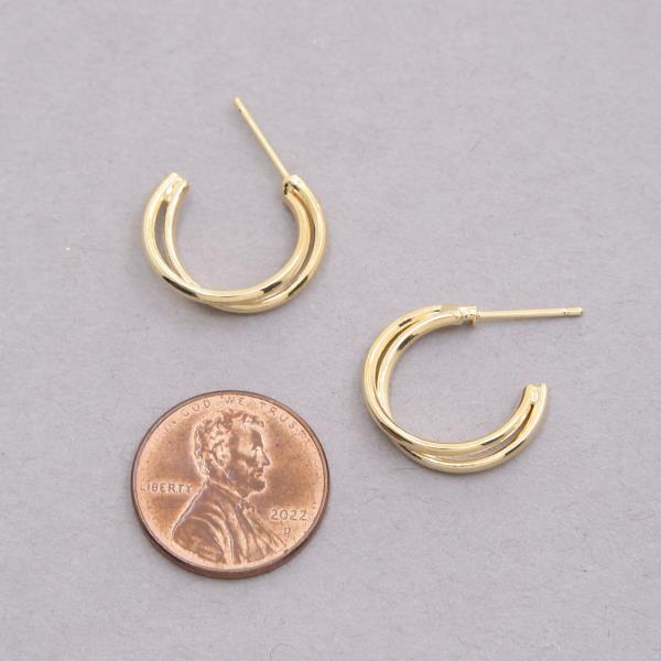 SODAJO GOLD DIPPED C HOOP EARRING