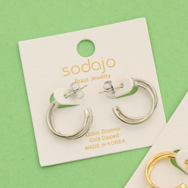 SODAJO GOLD DIPPED C HOOP EARRING
