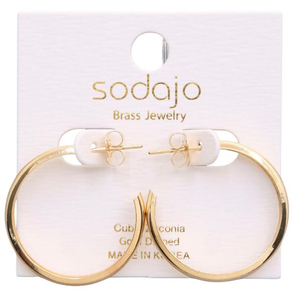 SODAJO OPEN HOOP GOLD DIPPED EARRING