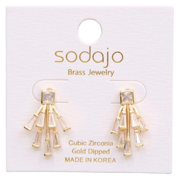 SODAJO CZ GOLD DIPPED METAL EARRING