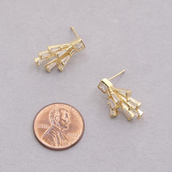SODAJO CZ GOLD DIPPED METAL EARRING