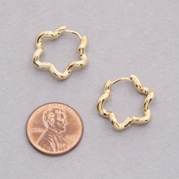 SODAJO GOLD DIPPED WAVY HOOP EARRING