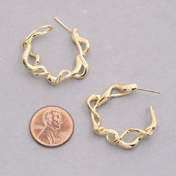 SODAJO GOLD DIPPED TWIST HOOP EARRING