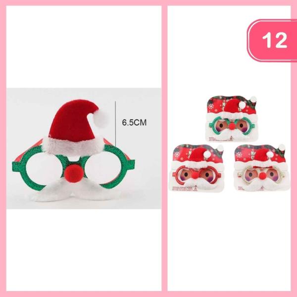 CHRISTMAS SANTA HAT GLASSES (12 UNITS)