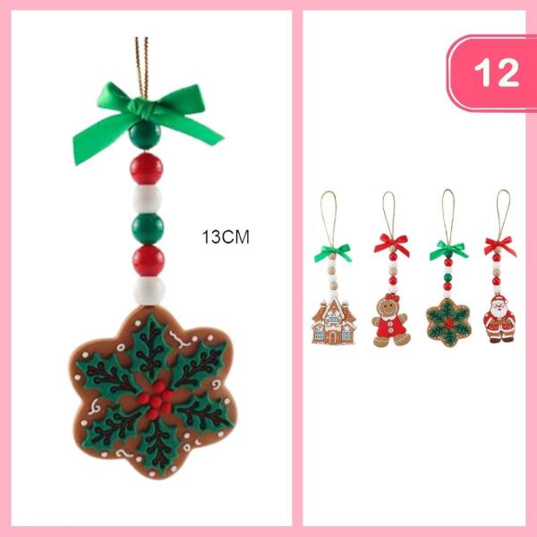 BEADED CHRISTMAS ORNAMENTS (12 UNITS)