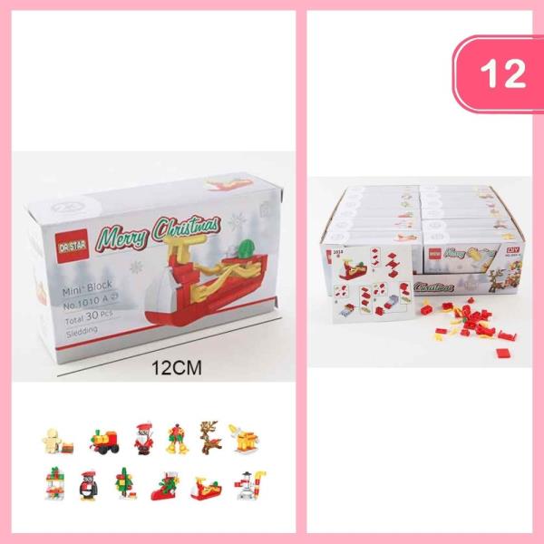 CHRISTMAS MINI BUILDING TOYS (12 UNITS)