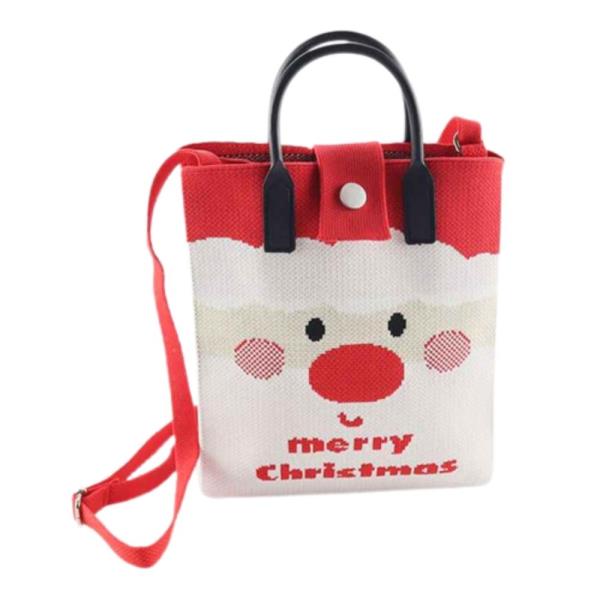CHRISTMAS KNIT TOTE BAG WITH CROSS BODY STRAP