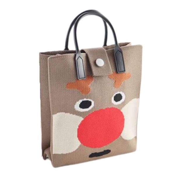 CHRISTMAS KNIT TOTE BAG WITH CROSS BODY STRAP