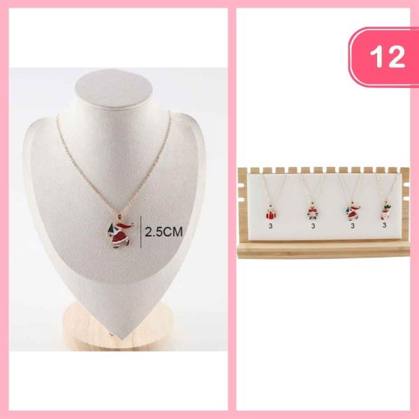 SANTA CLAUS PENDANT NECKLACE (12 UNITS)