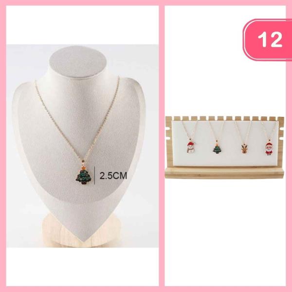 CHRISTMAS TREE PENDANT NECKLACE (12 UNITS)